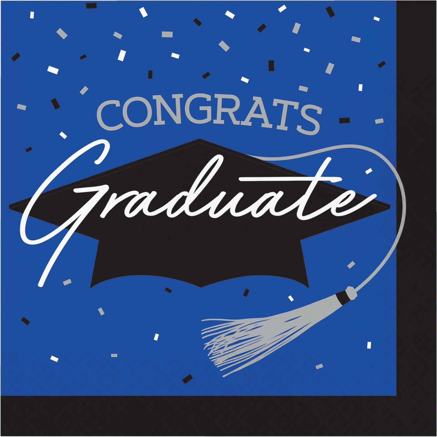Creative Converting School Spirit Blue Graduation Paper Dinner Napkins, 108 ct.