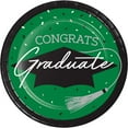 thumbnail image 1 of Creative Converting School Spirit Green Graduation Dessert Paper Plates, 54 ct., 1 of 4