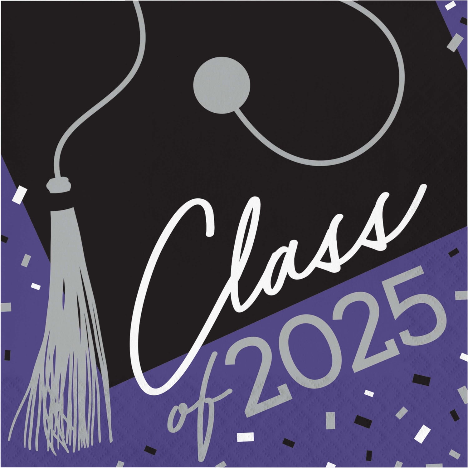 Creative Converting School Spirit Purple Class of 2025 Paper Dinner Napkins, 108 ct.