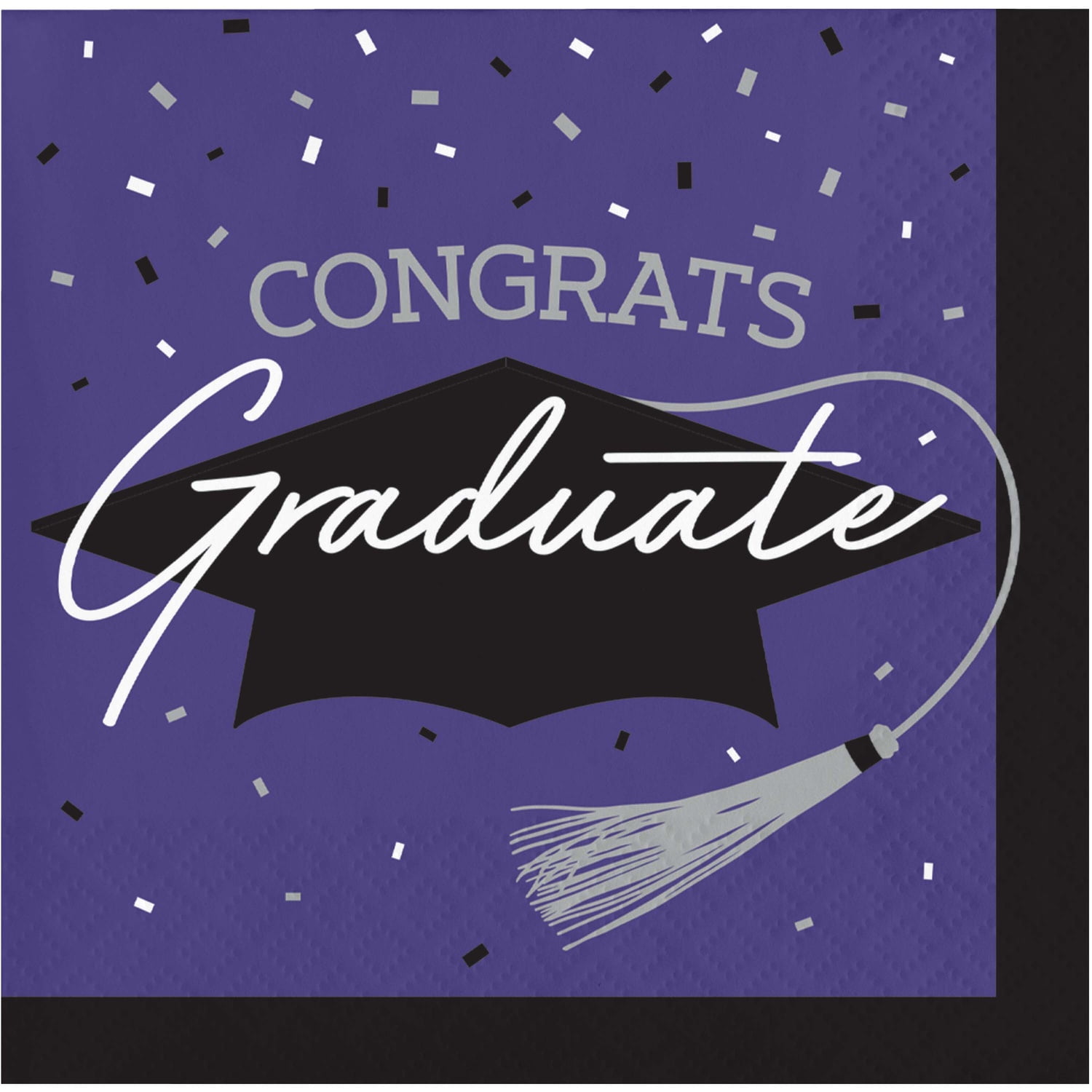Creative Converting School Spirit Purple Graduation Paper Beverage Napkins, 108 ct.