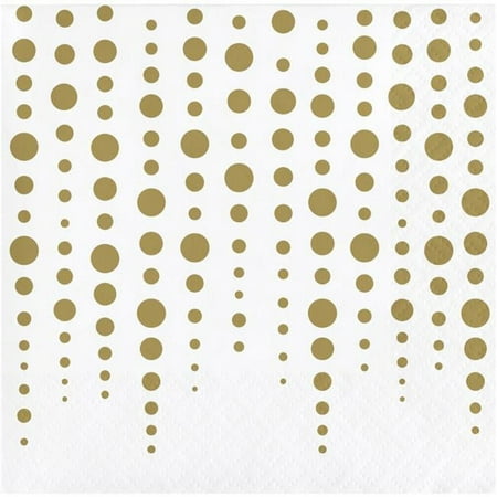 Creative Converting Sparkle And Shine Gold Beverage Napkins, 16 ct