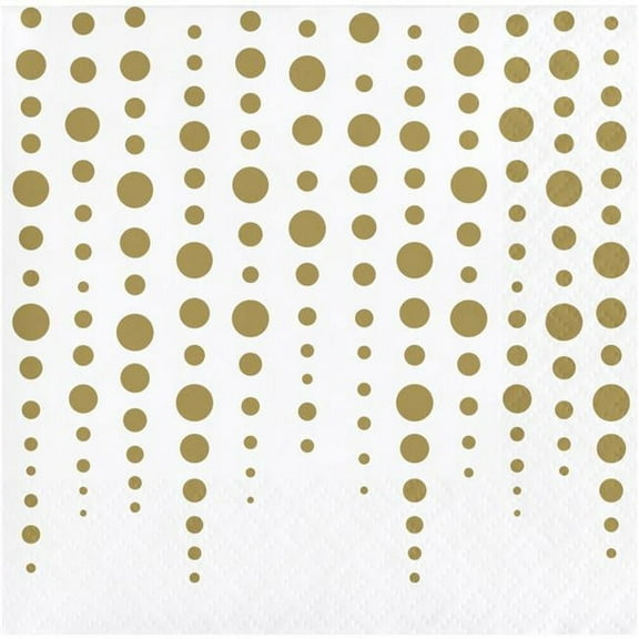 Creative Converting Sparkle And Shine Gold Paper Beverage Napkins, 16/Pkg