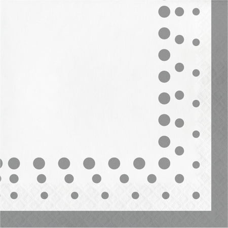Creative Converting Sparkle And Shine Silver Napkins, 16 ct