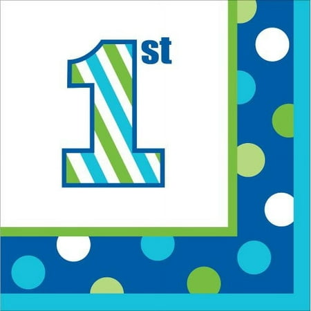 Creative Converting Sweet Stripes – BOY Beverage Napkin