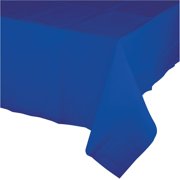 Touch of Color Tissue Tablecover, 54" x 108", Poly Backing, Cobalt, 1 Ct