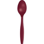 Creative Converting Touch of Color Premium 24 Count Plastic Spoons, Burgundy