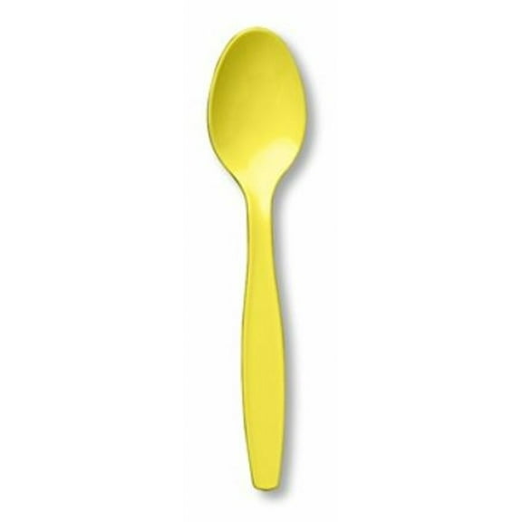 Creative Converting Touch of Color Premium 24 Count Plastic Spoons, Mimosa
