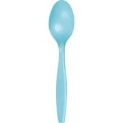 Creative Converting Touch of Color Premium 24 Count Plastic Spoons, Pastel Blue