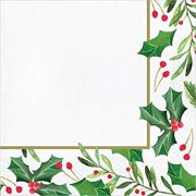 Creative Converting Traditional Holly Napkins, 6.5", Multicolor