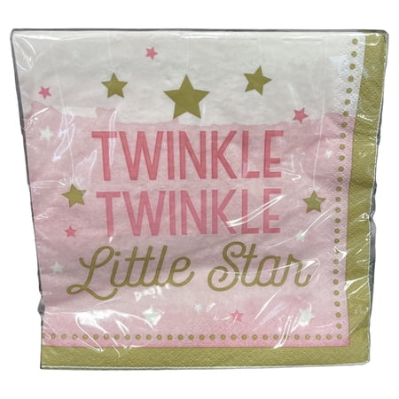 322251 Twinkle Twinkle Little Star Pink Lunch Napkins (16)