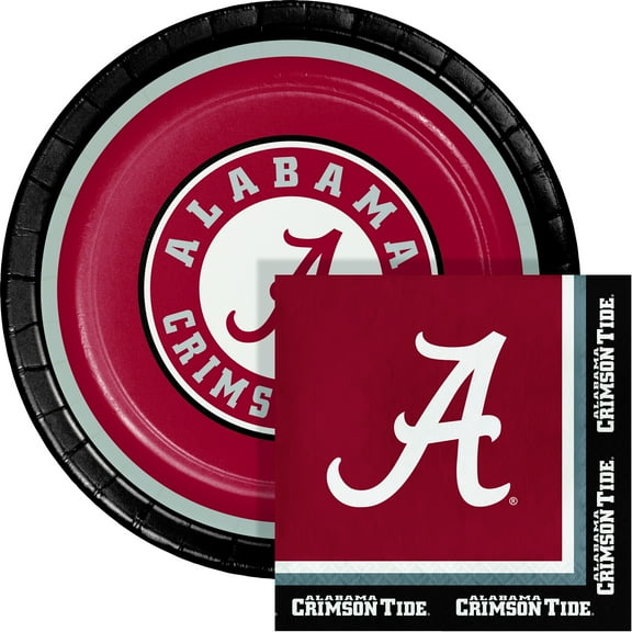 Creative Converting University of Alabama Paper Plate and Napkin Party Kit, Serves 16