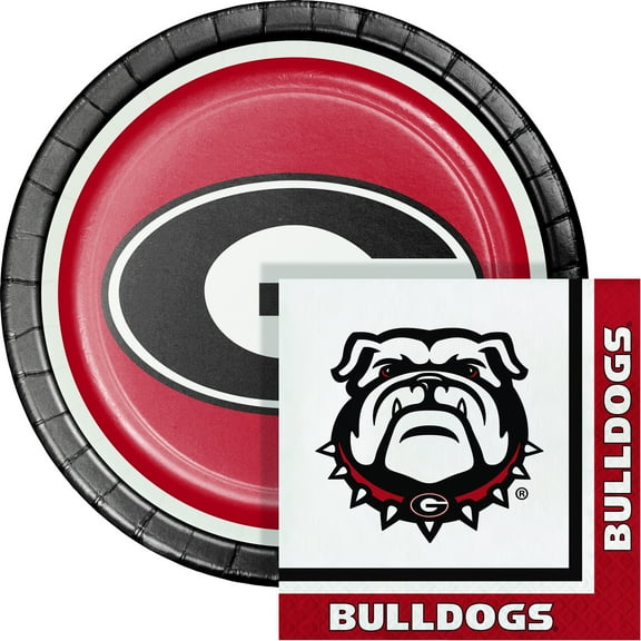 Creative Converting University of Georgia Paper Plate and Napkin Party Kit, Serves 16