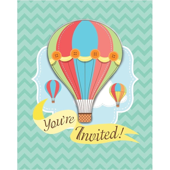 Creative Converting, Away Hot Air Balloon Invitations