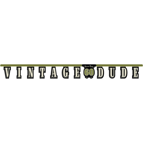 Vintage Dude 60th Jointed Banner (Each) - Party Supplies