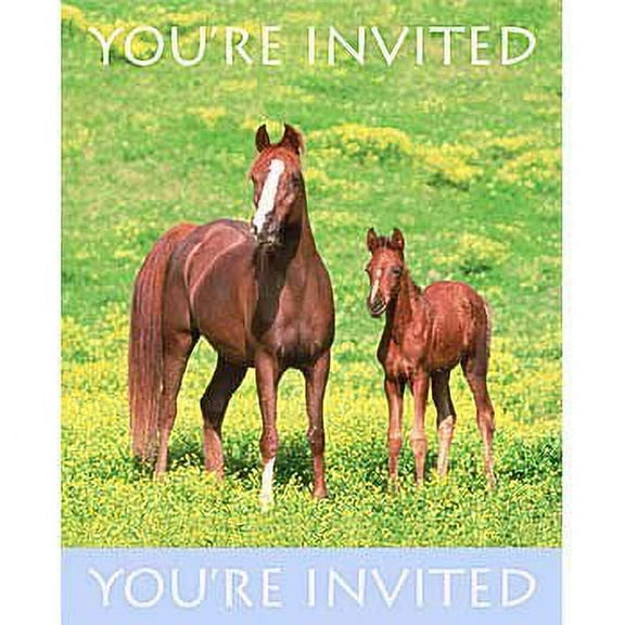 Creative Converting Wild Horses 8 Count Party Invitations