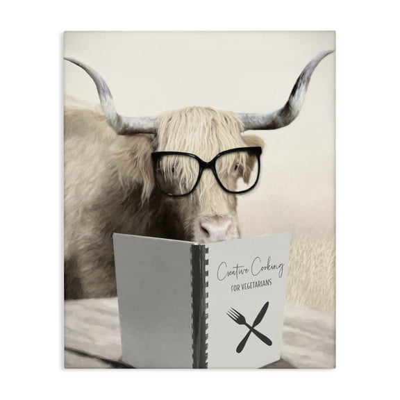 Stupell Industries Creative Cooking Funny Cattle Canvas Wall Art, design by Lori Deiter