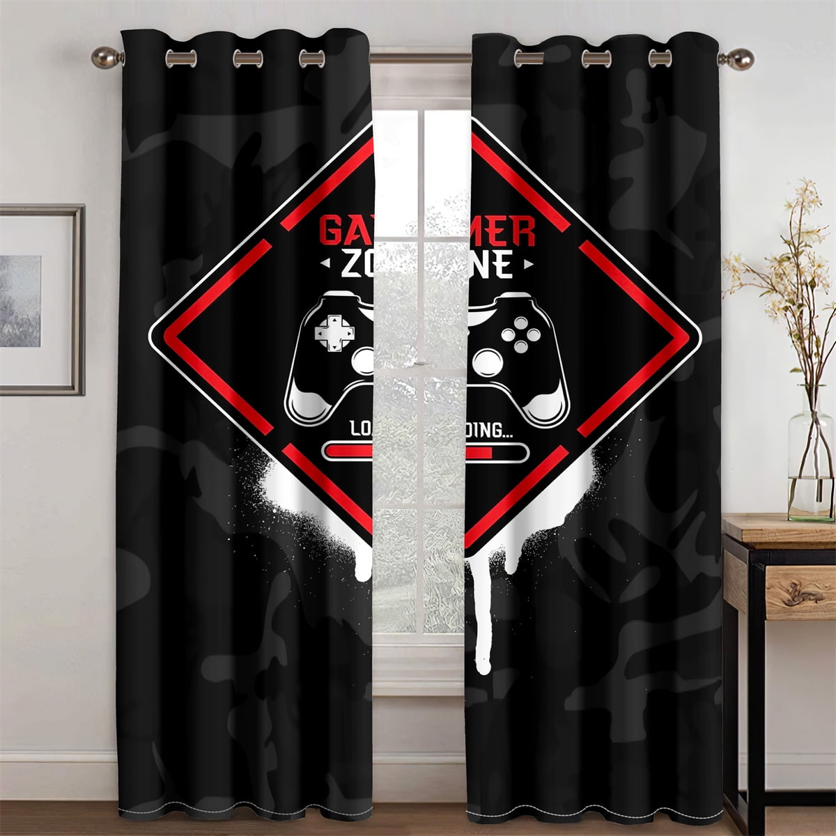 Creative Cool Gamer Curtains for Boys Bedroom Gaming Room r Window ...