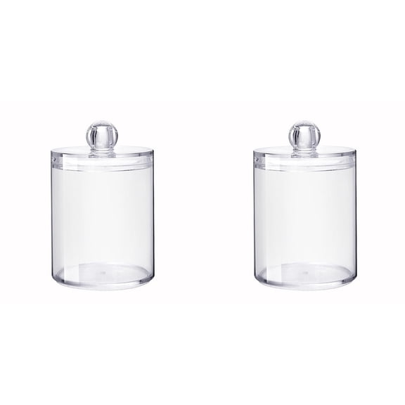 Creative Cotton Box With Cover Acrylic Cotton Cotton Storage Box Desktop Round Transparent Box