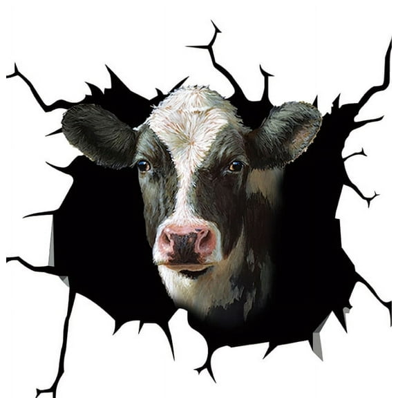 Creative Cow Head Wall Stickers Electrostatic Car Window Stickers