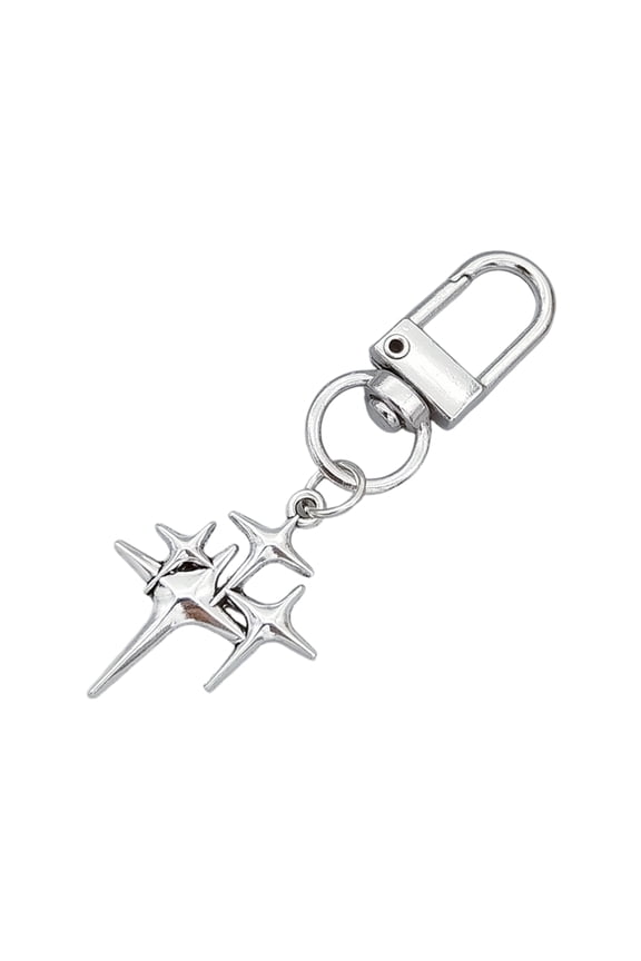 Unique Four Pointed Star Moons Keychain Sturdy Alloy Trendy Moons Key Accessory Bag Hangings for Decoration