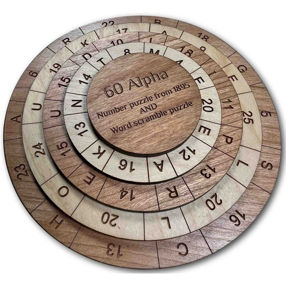 Creative Crafthouse 60 Alpha, Wood Number and Word Puzzle Game, USA Made