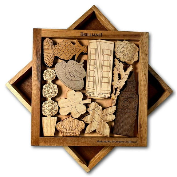 Creative Crafthouse Brilliant! English Garden Wood Puzzle, UK Culture Gift, USA Made