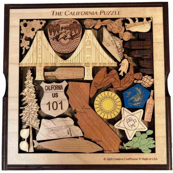 Creative Crafthouse California Puzzle, Golden State Wood Art Gift