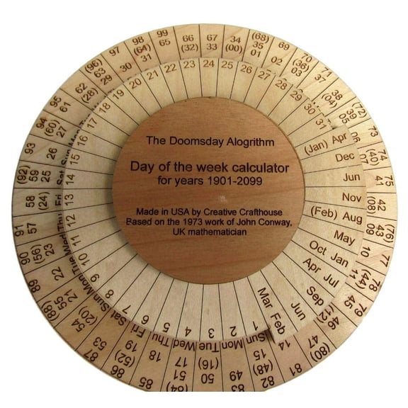 Creative Crafthouse Doomsday Calendar Instantly Finds Day of Week 1901-2099