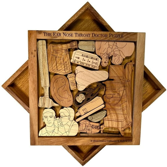 Creative Crafthouse ENT Doctor Puzzle, Otolaryngology Wood Gift