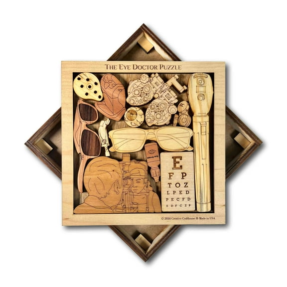 Creative Crafthouse Eye Doctor Wood Puzzle, Unique Optometry Gift, USA Made