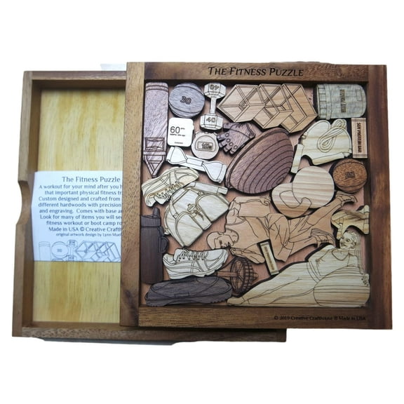 Creative Crafthouse Fitness Puzzle, Workout Brain Teaser Gift for Gym Lovers, USA Made