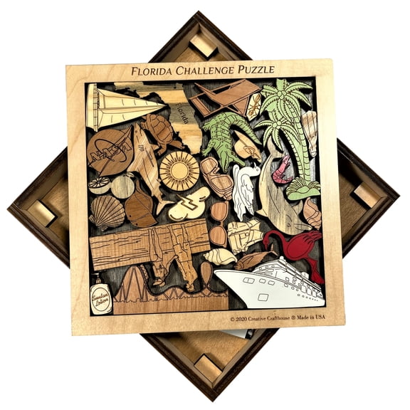 Creative Crafthouse Florida Puzzle, Sunshine State Wood Art Gift and Decor, USA Made