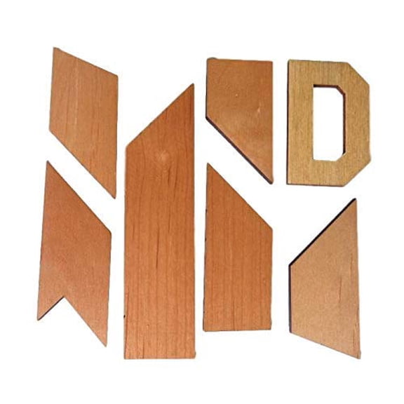 Creative Crafthouse Letter D Puzzle, Classic Cherry Wood Brain Teaser, USA Made