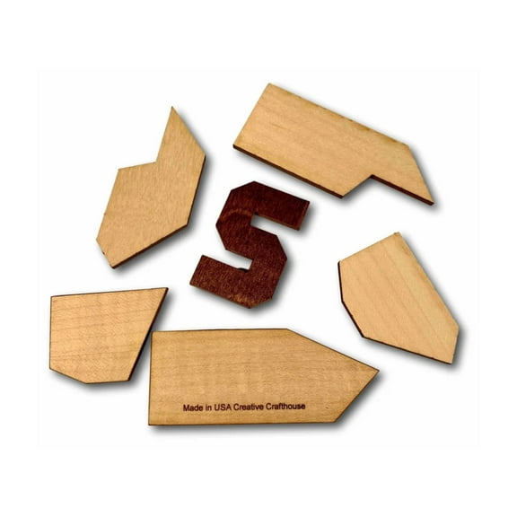 Creative Crafthouse Letter S Puzzle, 1921 Design, Wood Brain Teaser