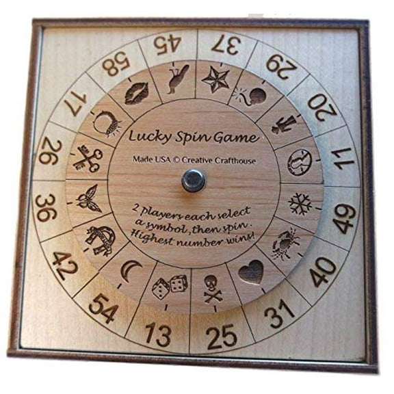 Creative Crafthouse Lucky Spin Game: Win Every Time! Wood Bar Game, USA Made