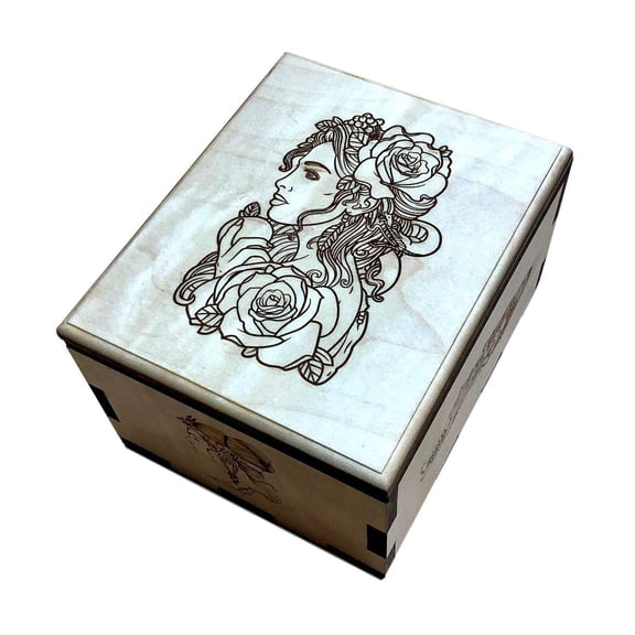 Creative Crafthouse Maple Belle Puzzle Box, Escape Room Prop and Keepsake, USA Made