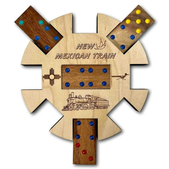 Creative Crafthouse Mexican Train Hub & Tokens, New Mexico Edition Wood Accessories, USA Made