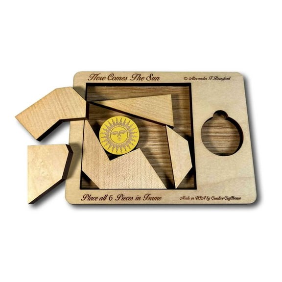Creative Crafthouse Sun Puzzle Difficult Wood Brain Teaser Gift for Adults