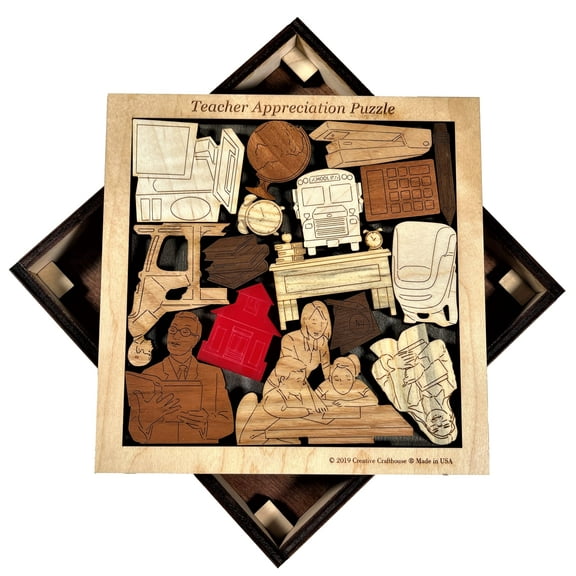 Creative Crafthouse Teacher Appreciation Puzzle, Original Art Wood Gift, USA Made