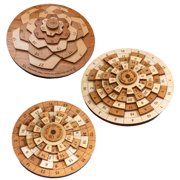 Creative Crafthouse Ultimate Math Puzzle Set 3 Hard Wood Brain Teasers for Adults