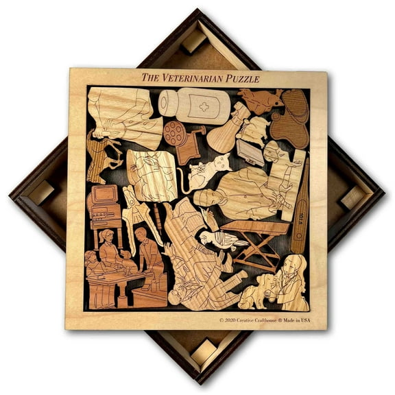 Creative Crafthouse Veterinarian Puzzle, Animal Doctor Wood Gift