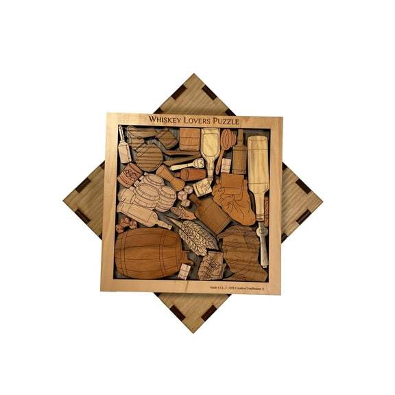 Creative Crafthouse Whiskey Bourbon Wood Puzzle, Gift and Bar Decor