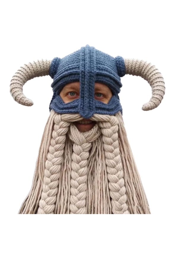 Creative Crocheted Woolen Headgear Hat Long Beard Hat Point Horn Hat Handmade for Autumn and Winte