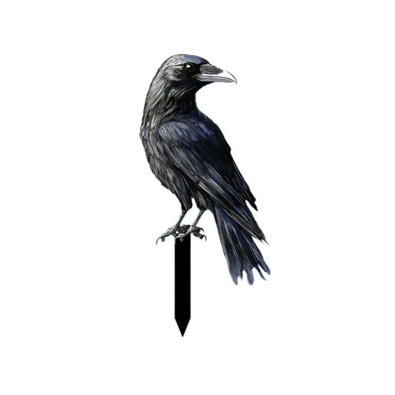 Creative Crow Garden Decorative Stakes, Courtyard Decorative Plastic Outdoor Animals, Plug-in Display for Halloween Thanksgiving