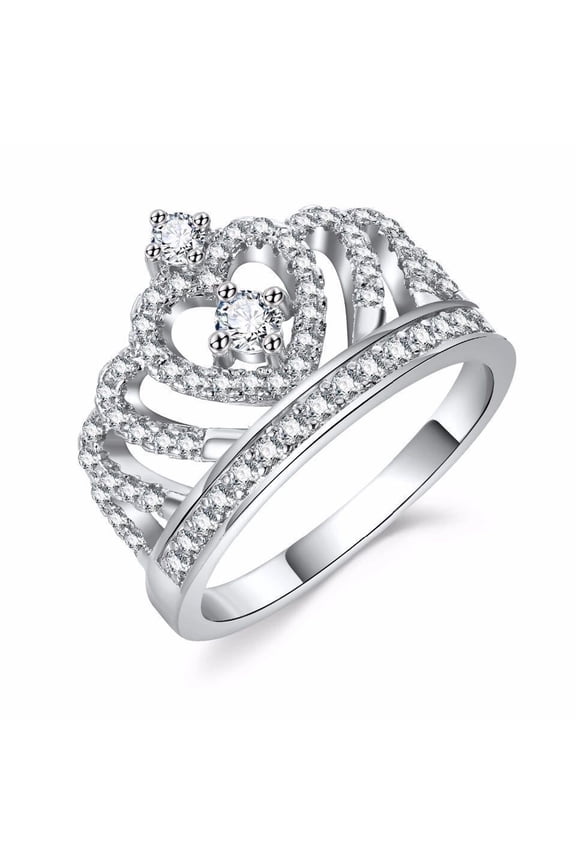 Creative Crown Zircon Ring Women