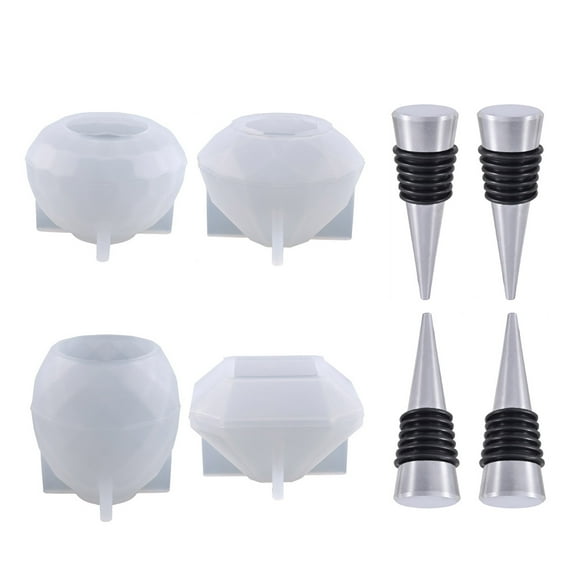 Creative Crystal Balls Wine Bottle Stopper Resin Molds Geometric Spherical Bottle Stopper Resin Molds Craft Maki