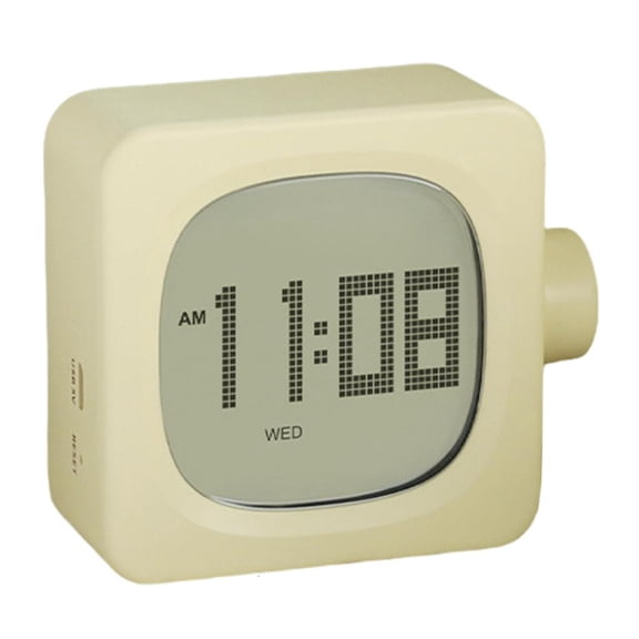 Creative Cubic Alarm Clock with Snoozes Function Timer for Students Night Lamp LED Display Rechargeable Desktop Clock