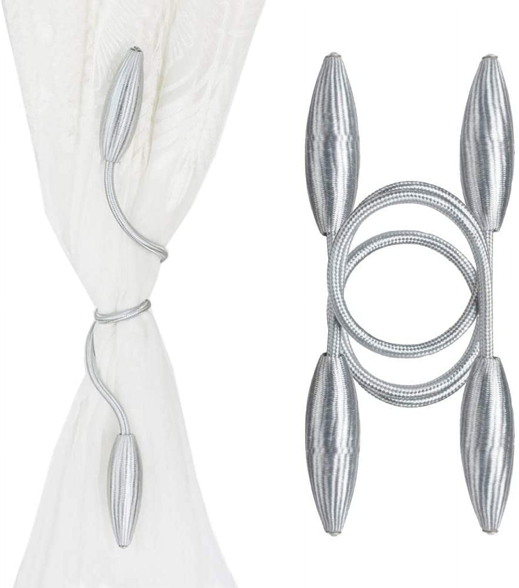 Creative Curtain Tiebacks Silver Twist Holdbacks for Drapes, No