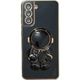 thumbnail image 1 of Creative and Cute 3D Astronaut Stand Phone case for Samsung Galaxy A72 A73 A71 A70 A54 A53 A52 A50 A51 A42 A33 5G 4G Soft Back Cover, Light and Thin Plating Shockproof Bumper(Black,Samsung A70), 1 of 8