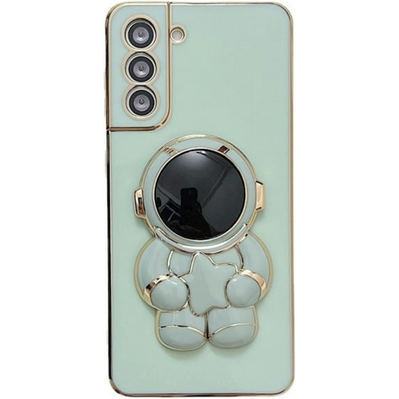 Creative and Cute 3D Astronaut Stand Phone case for Samsung Galaxy Note 20 Ultra 10 Pro A12 A32 M32 A20 A13 5G 4G Soft Back Cover, Light and Thin Plating Shockproof Bumper